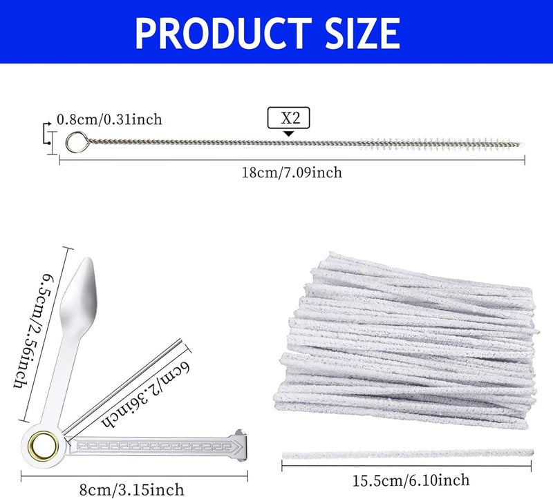 Extrapins 100 Hard Bristle Pipe Cleaners,2Pcs 3-in-1 Pipe Tamper Reamer,2 Mini Nylon Brush Set,2 Pcs Straw Cleaning Brushes,Detachable Key Ring Set of 5 Black Brushes,for Pipe Smoking,Teapot Drinkware Cleaning - Image 2